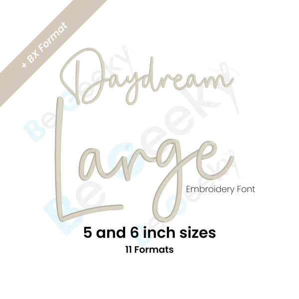 Photograph of Daydream Large embroidery font