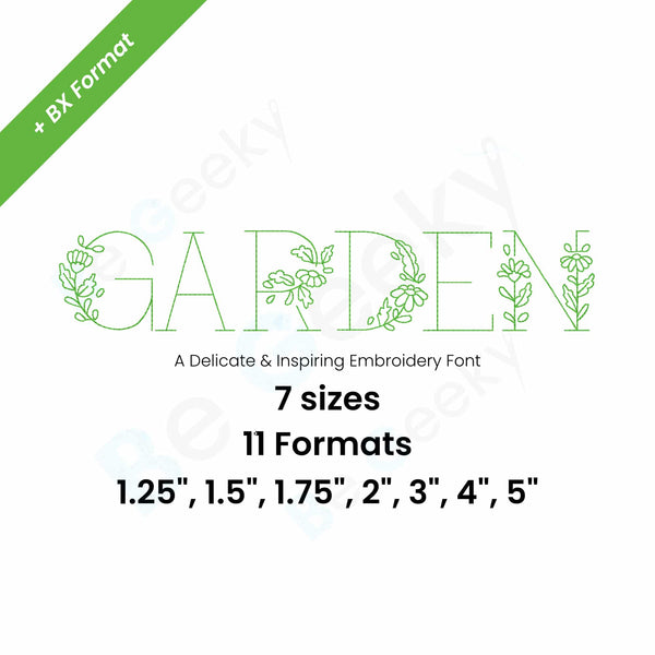 Photograph of Garden embroidery font