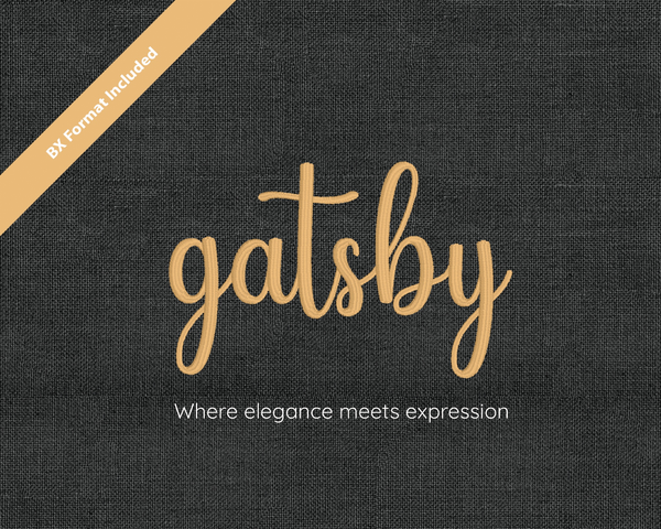 Photograph of Gatsby embroidery font