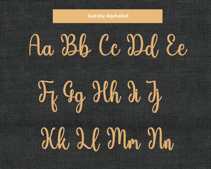 Gatsby Cursive Embroidery Fonts