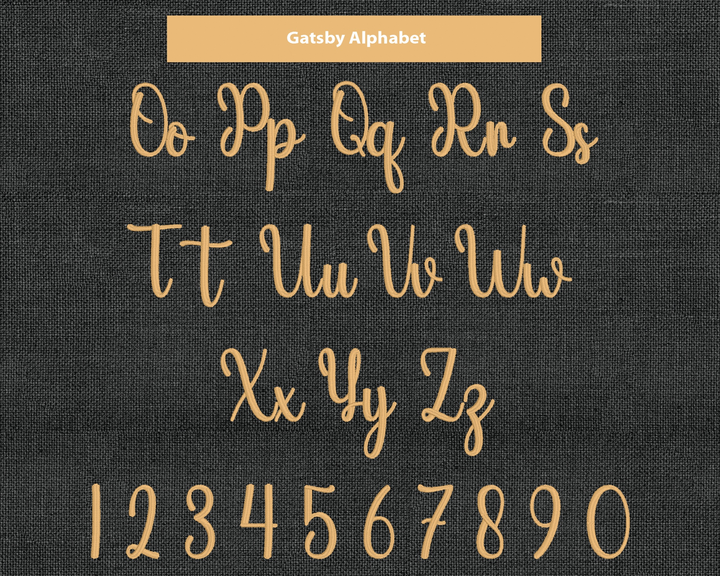 Buy Gatsby Cursive Embroidery Font