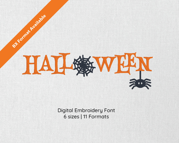 Photograph of Halloween embroidery font