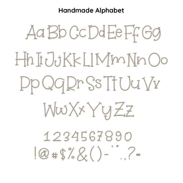 Photograph of Handmade embroidery font alphabet