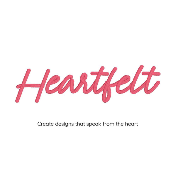 Photograph of Heartfelt embroidery font