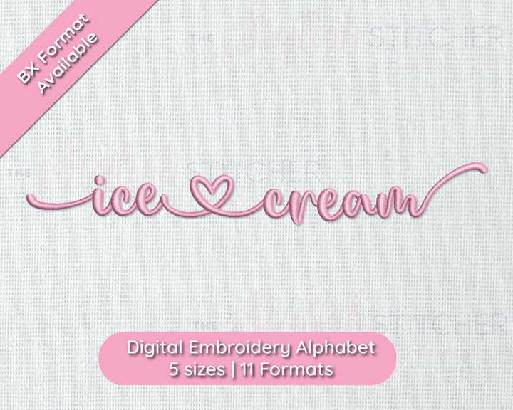 Ice Cream Digital Embroidery Font