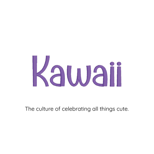 Photograph of Kawaii embroidery font