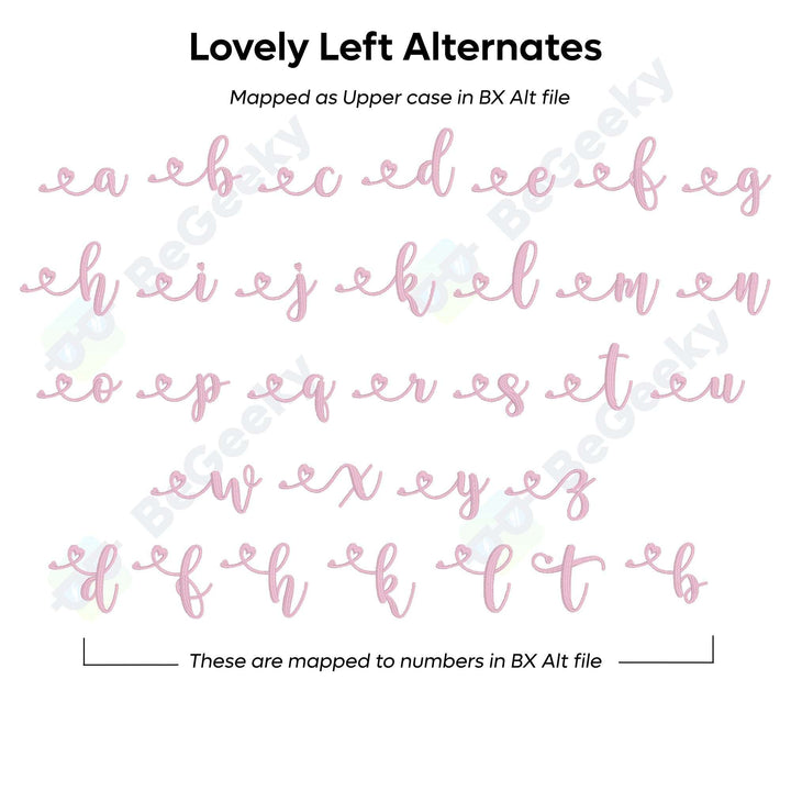 Photograph of Lovely embroidery font alternate alphabet