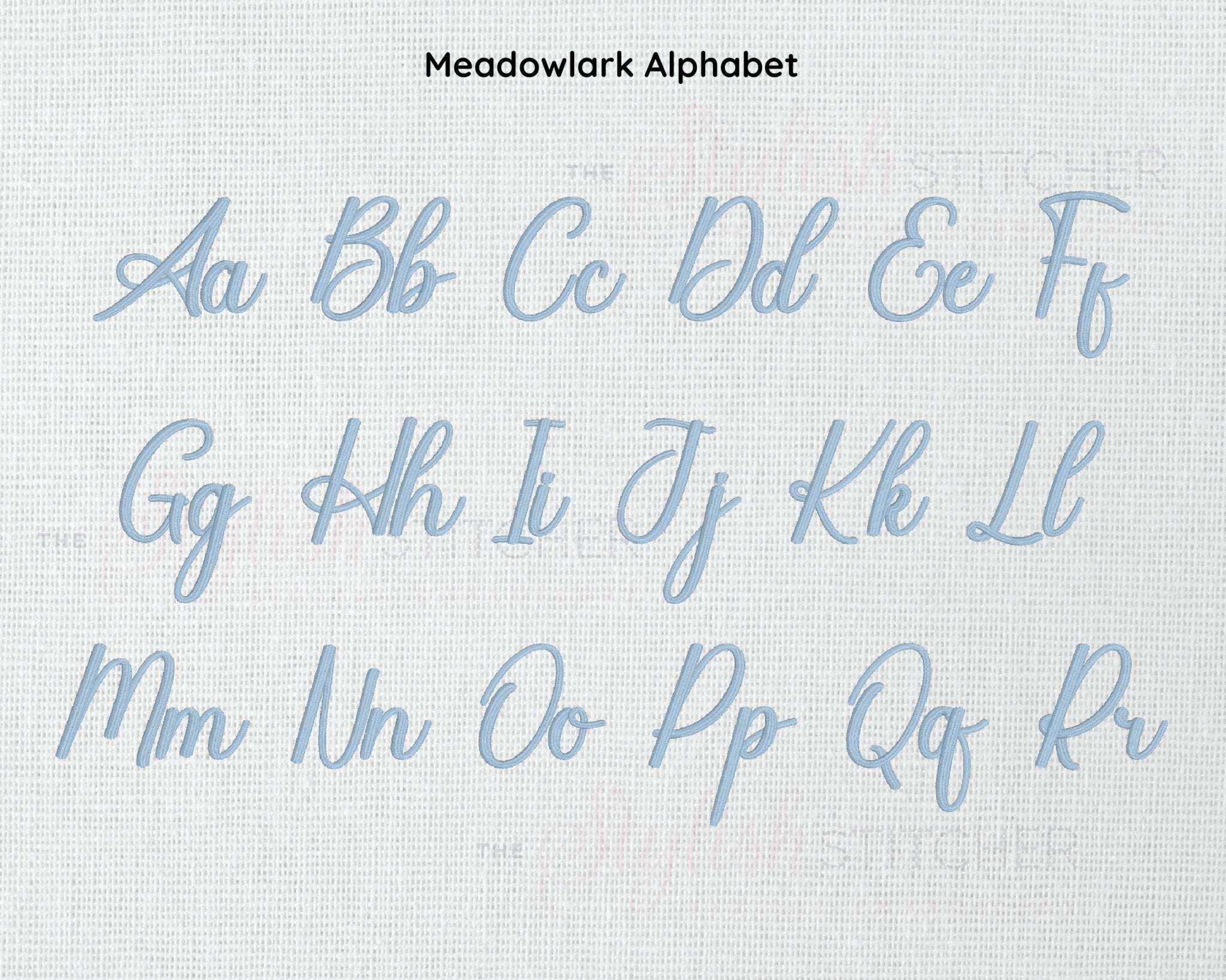 Meadowlark Cursive Embroidery Font for Embroidery Machines – The ...