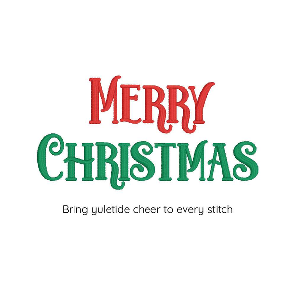 Photograph of Merry Christmas embroidery design