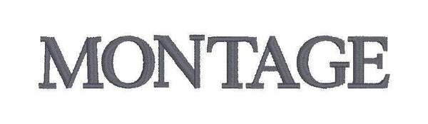 Photograph of Montage embroidery font