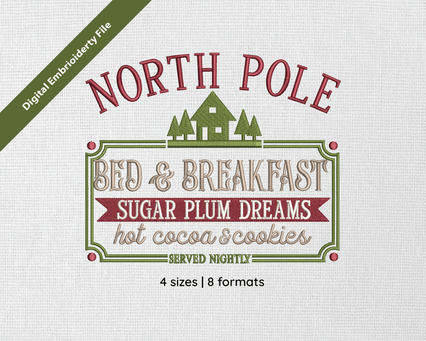 Photograph of North Pole  Bed and Breakfast embroidery design