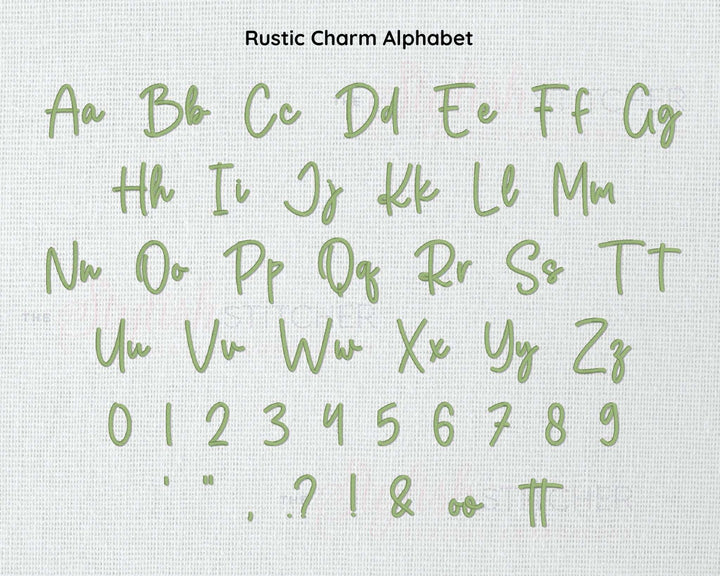 Quality Rustic Charm Digital Embroidery Font