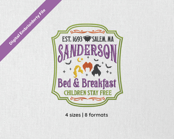 Photograph of Sanderson Bed and Breakfast embroidery design