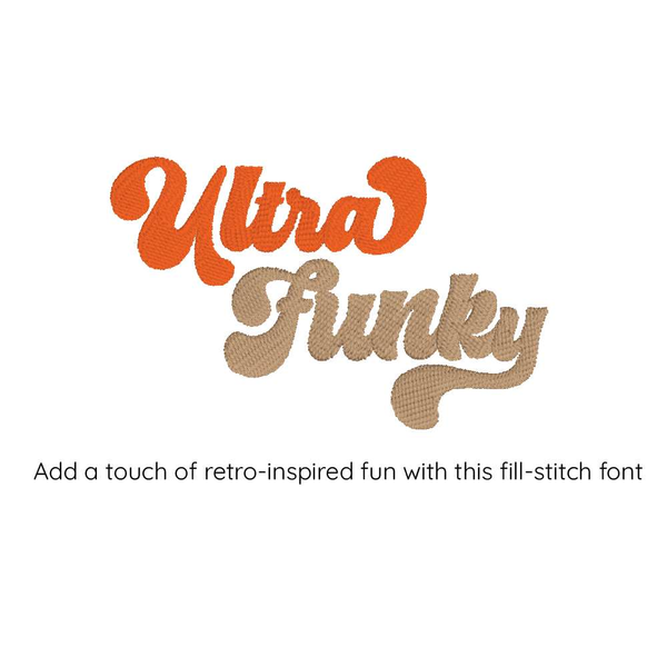 Photograph of Ultra Funky embroidery font