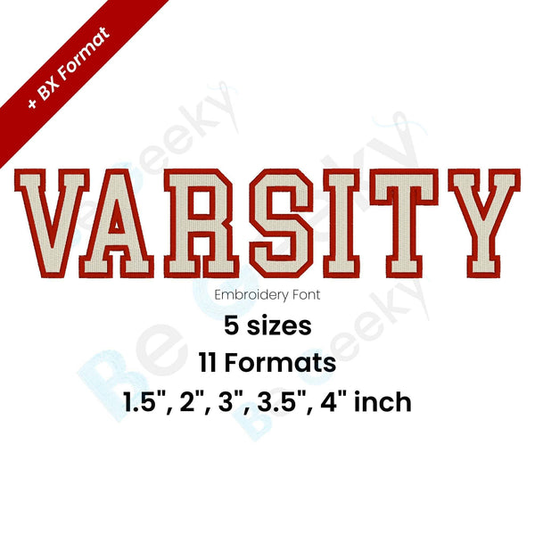 Photograph of Varsity embroidery font