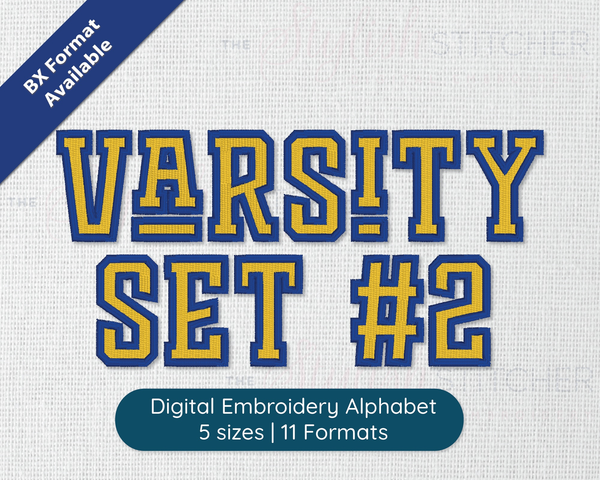 Photograph of Varsity Set 2 embroidery font