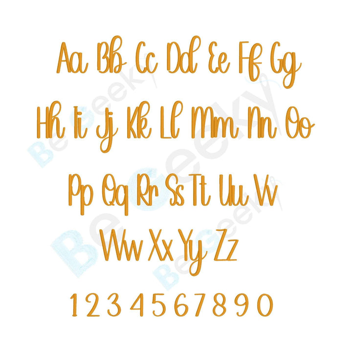 Photograph of Welcome embroidery font alphabet