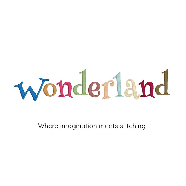 Photograph of Wonderland embroidery font alphabet